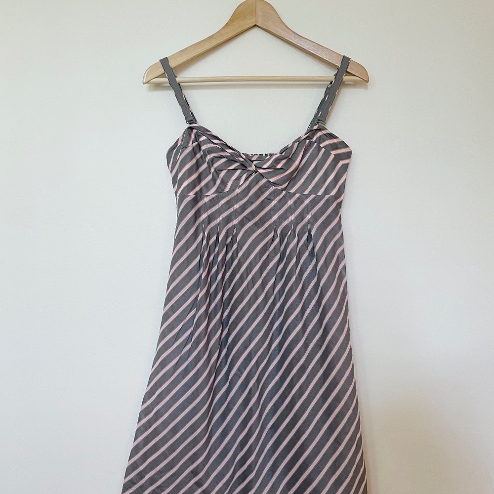 AMERICAN EAGLE Grey Striped Sun Dress